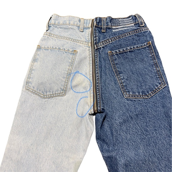 Revice Jeans Womens 25 Yin Yang Crop Two Toned Retro Front To Back Zipper Denim - Picture 13 of 13